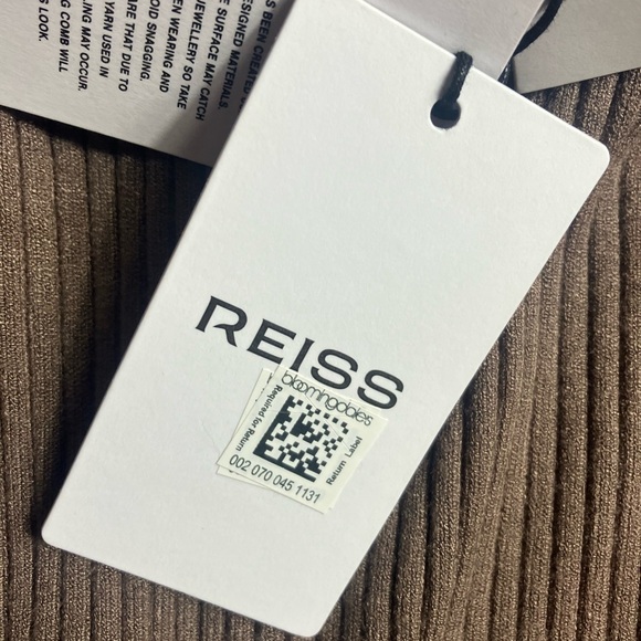 Reiss Brown Petite Vinette Midi Knitted Dress - Picture 8 of 9